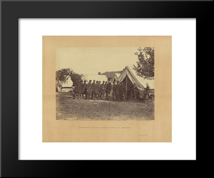 President Lincoln On Battle-Field Of Antietam, October, 1862 20x24 Black Modern Wood Framed Art Print Poster by Library of Congress