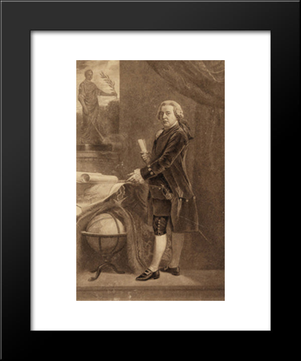 Vice-President John Adams, Full-Length Portrait, Standing Next To Globe, Facing Left, Holding Document 20x24 Black Modern Wood Framed Art Print Poster by Library of Congress