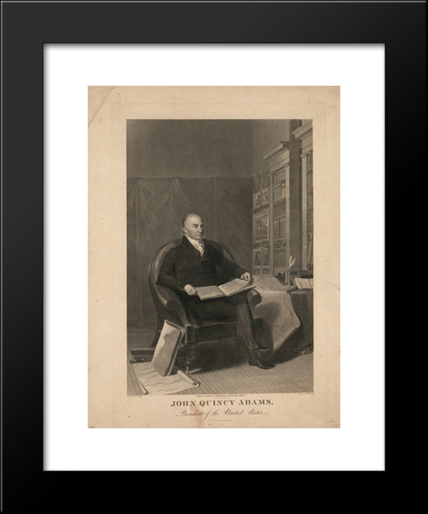 John Quincy Adams, President Of The United States 20x24 Black Modern Wood Framed Art Print Poster by Library of Congress