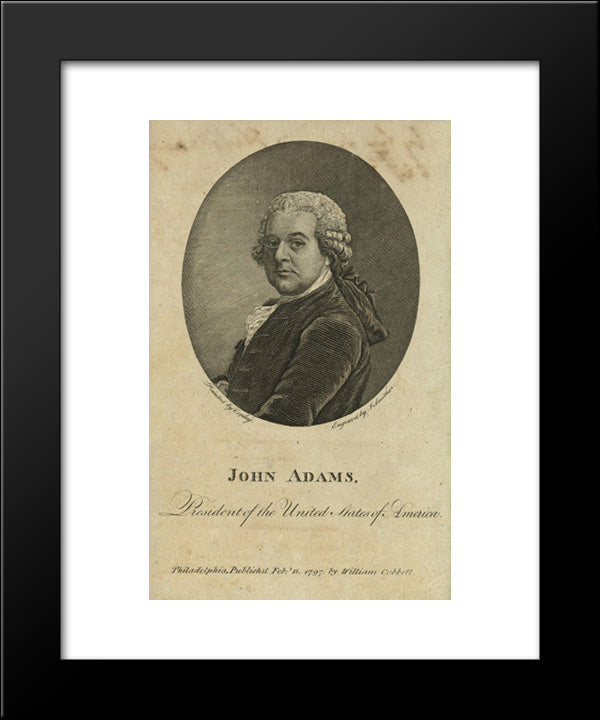 John Adams, President Of The United States Of America 20x24 Black Modern Wood Framed Art Print Poster by Library of Congress