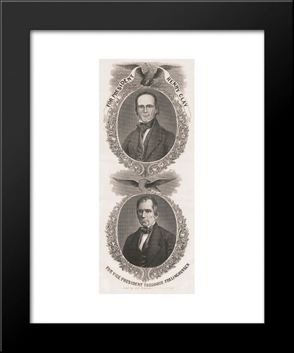 For President, Henry Clay. For Vice President, Theodore Frelinghuysen 20x24 Black Modern Wood Framed Art Print Poster by Library of Congress