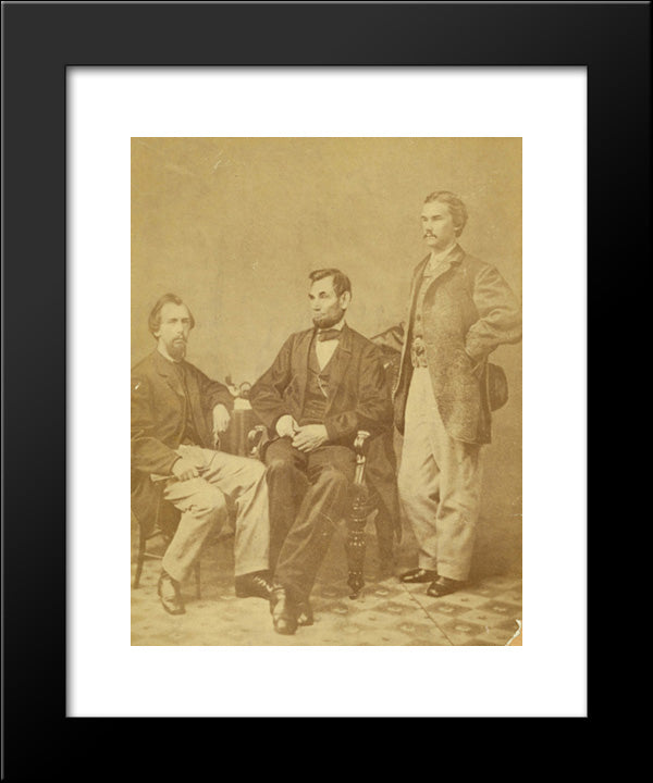 Lincoln & His Secretaries, Nicolay & Hay 20x24 Black Modern Wood Framed Art Print Poster by Library of Congress