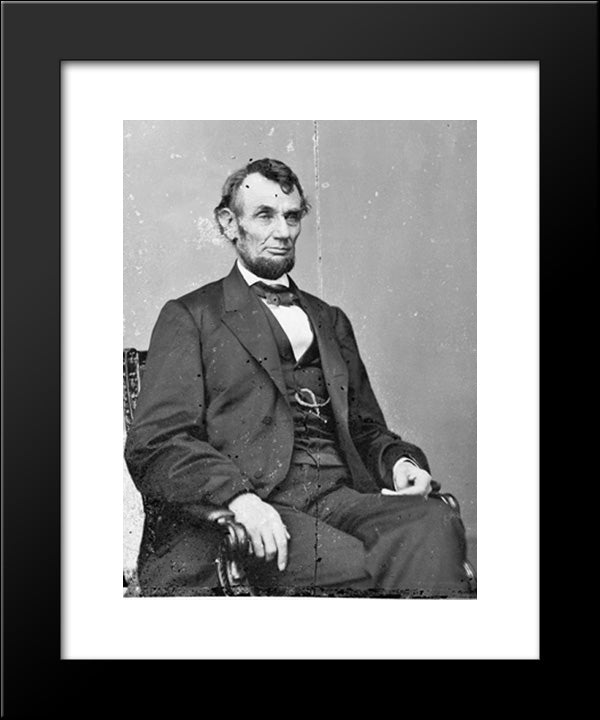 Abraham Lincoln, President Of The United States, Three-Quarter Length Portrait, Seated, Facing Right 20x24 Black Modern Wood Framed Art Print Poster by Library of Congress