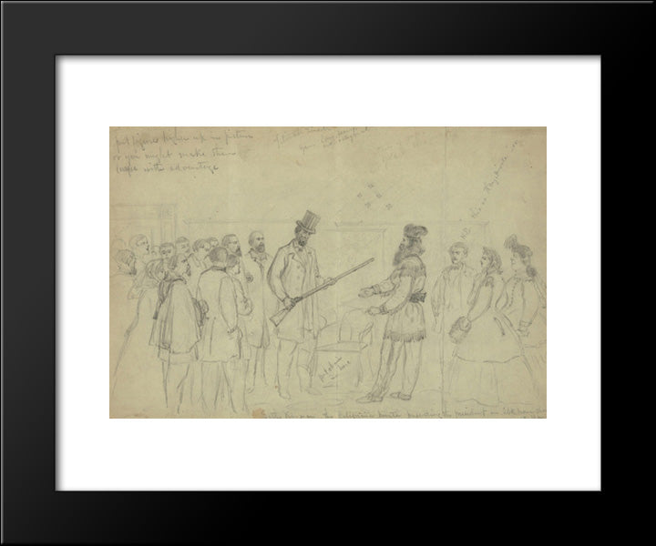 Seth Kinman, The California Hunter Presenting The President An Elkhorn Chair 20x24 Black Modern Wood Framed Art Print Poster by Library of Congress