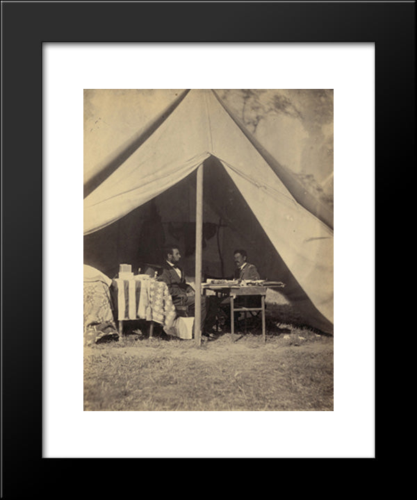 The President And General Mcclellan On The Battle-Field Of Antietam 20x24 Black Modern Wood Framed Art Print Poster by Library of Congress