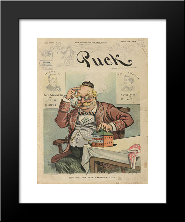 How Will Our German-American Vote? 20x24 Black Modern Wood Framed Art Print Poster by Library of Congress