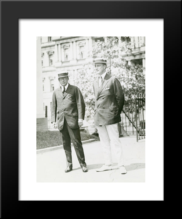 Governor James M. Cox Of Ohio And Franklin D. Roosevelt Of New York, Arriving At The White House For Conference With The President 20x24 Black Modern Wood Framed Art Print Poster by Library of Congress
