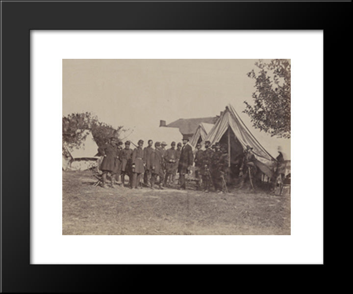 President Lincoln Of Battle-Field Of Antietam, October 3, 1862 20x24 Black Modern Wood Framed Art Print Poster by Library of Congress