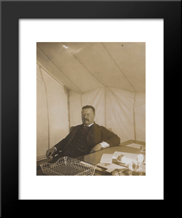 President Roosevelt In His Tent, On Site Of His Tent When Organizing The 'Rough Riders' -- San Antonio, Texas 20x24 Black Modern Wood Framed Art Print Poster by Library of Congress