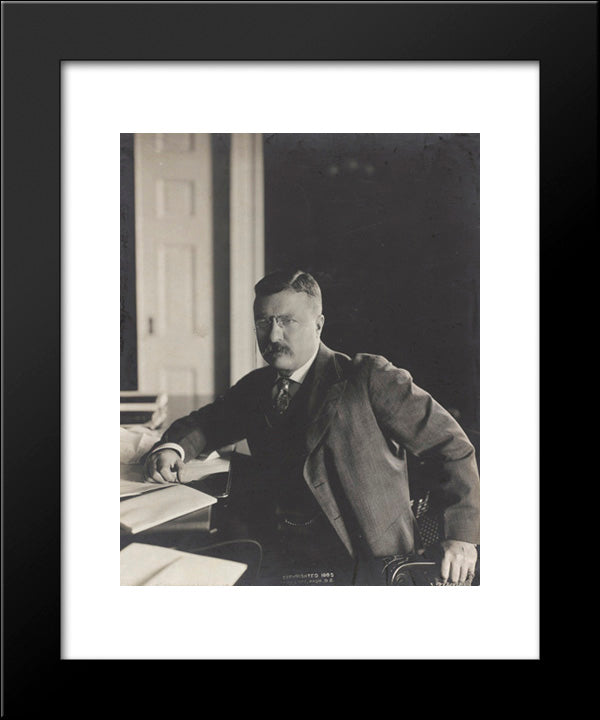 President Roosevelt In His New Private Office 20x24 Black Modern Wood Framed Art Print Poster by Library of Congress