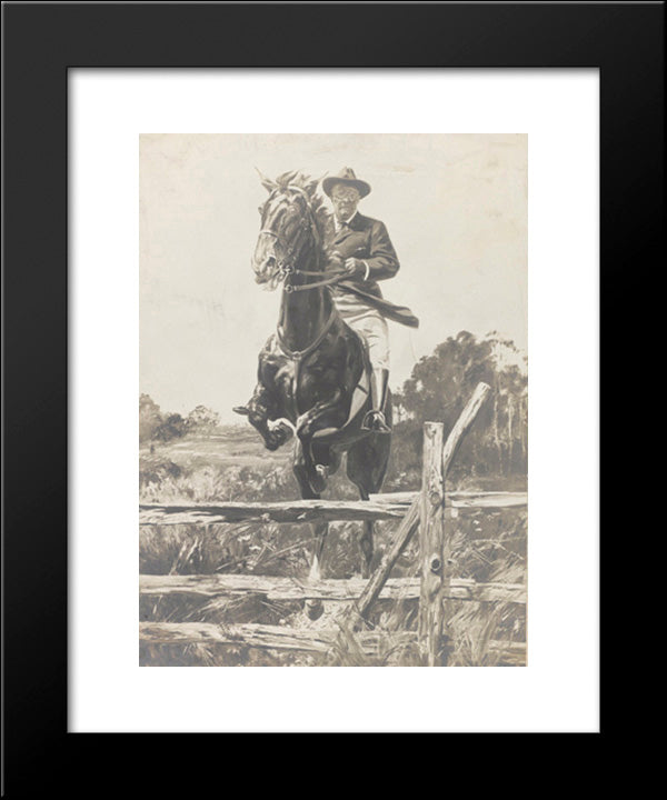 Oil Painting Of President Roosevelt 20x24 Black Modern Wood Framed Art Print Poster by Library of Congress