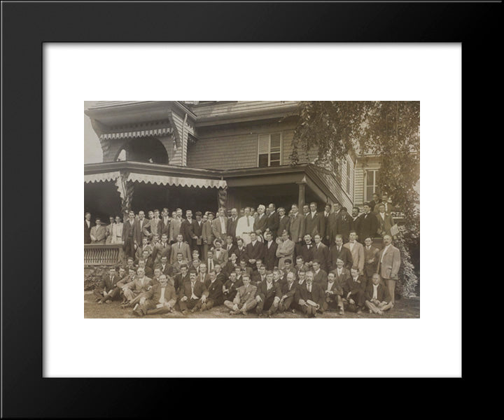 President Theodore Roosevelt Standing With Members Of The U.S. Olympic Team 20x24 Black Modern Wood Framed Art Print Poster by Library of Congress