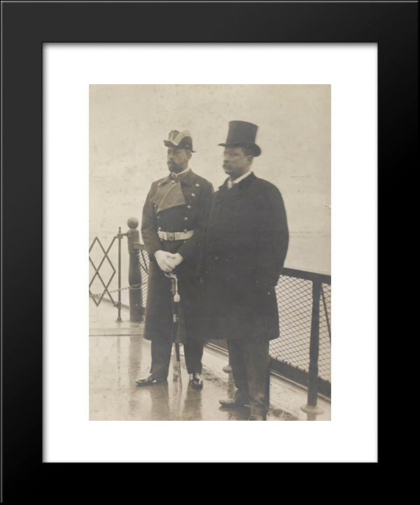 Prince Henry Of Prussia And President Roosevelt 20x24 Black Modern Wood Framed Art Print Poster by Library of Congress