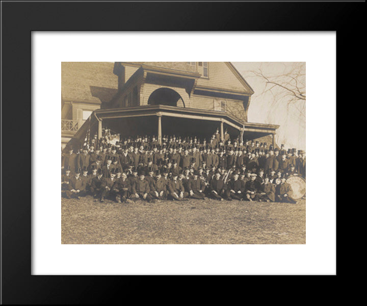 Ex-President Roosevelt & Roosevelt'S Neighbors, Sagamore Hill, Oyster Bay 20x24 Black Modern Wood Framed Art Print Poster by Library of Congress