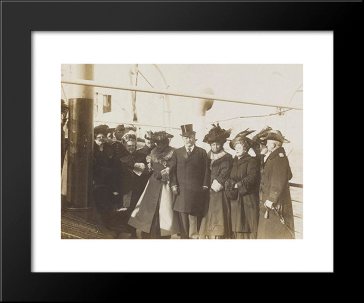 The President, Mrs. Roosevelt, Ethel Roosevelt, And Ladies, On The Mayflower 20x24 Black Modern Wood Framed Art Print Poster by Library of Congress