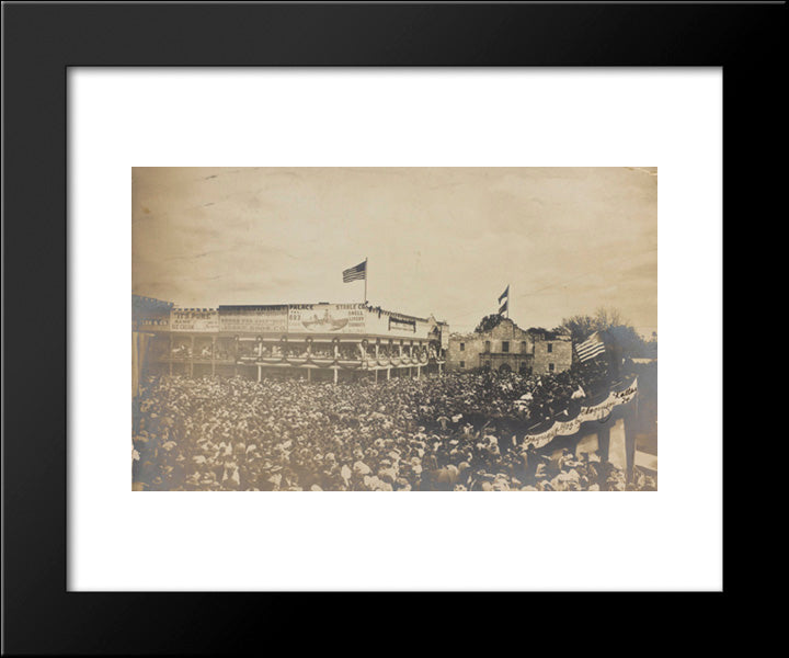 President Theodore Roosevelt Giving An Address At The Alamo. San Antonio Texas. 20x24 Black Modern Wood Framed Art Print Poster by Library of Congress