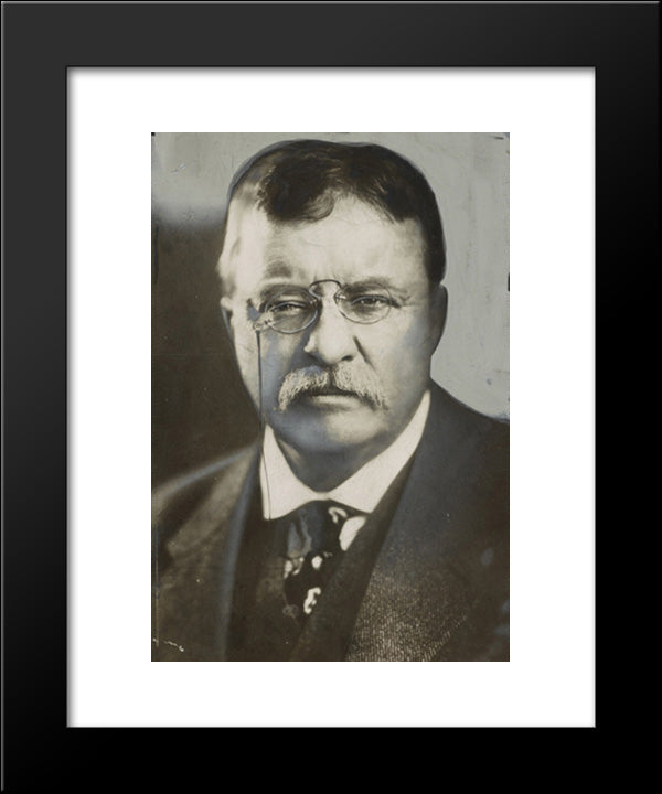 Theodore Roosevelt, Head-And-Shoulders Portrait, Facing Front 20x24 Black Modern Wood Framed Art Print Poster by Library of Congress