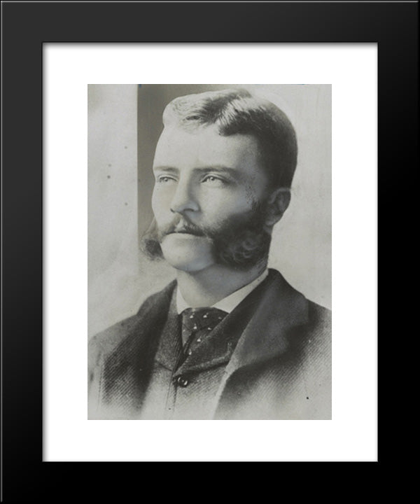 Theodore Roosevelt In The 1880'S About The Time He Was A Columbia Law Student 20x24 Black Modern Wood Framed Art Print Poster by Library of Congress