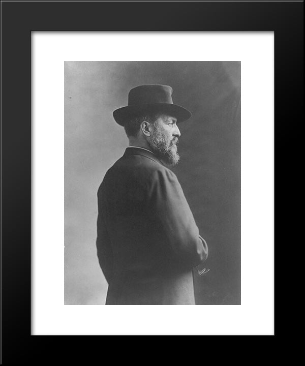 President James A. Garfield, Half-Length Portrait, Standing, Right Profile 20x24 Black Modern Wood Framed Art Print Poster by Library of Congress