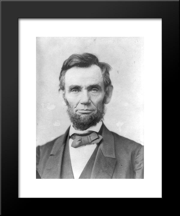 President Abraham Lincoln, Head-And-Shoulders Portrait, Facing Front 20x24 Black Modern Wood Framed Art Print Poster by Library of Congress