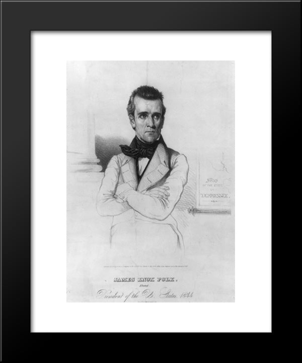James Knox Polk. Elected President Of The U. States. 1844 20x24 Black Modern Wood Framed Art Print Poster by Library of Congress