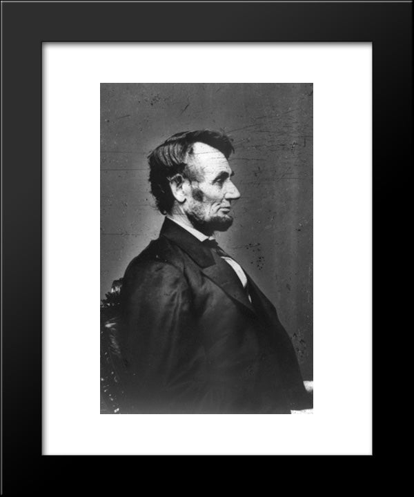 President Abraham Lincoln, Half-Length Portrait, Seated, Right Profile 20x24 Black Modern Wood Framed Art Print Poster by Library of Congress