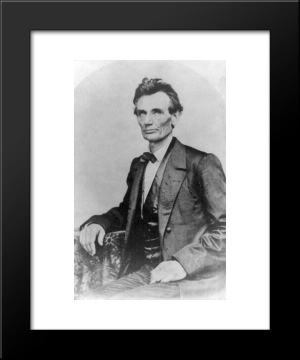 Abraham Lincoln, Candidate For U.S. President, Half-Length Portrait, Looking Left, May 20,1860 20x24 Black Modern Wood Framed Art Print Poster by Library of Congress