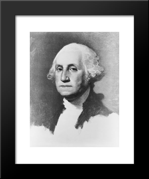 George Washington, Head-And-Shoulders Portrait, Facing Left 20x24 Black Modern Wood Framed Art Print Poster by Library of Congress