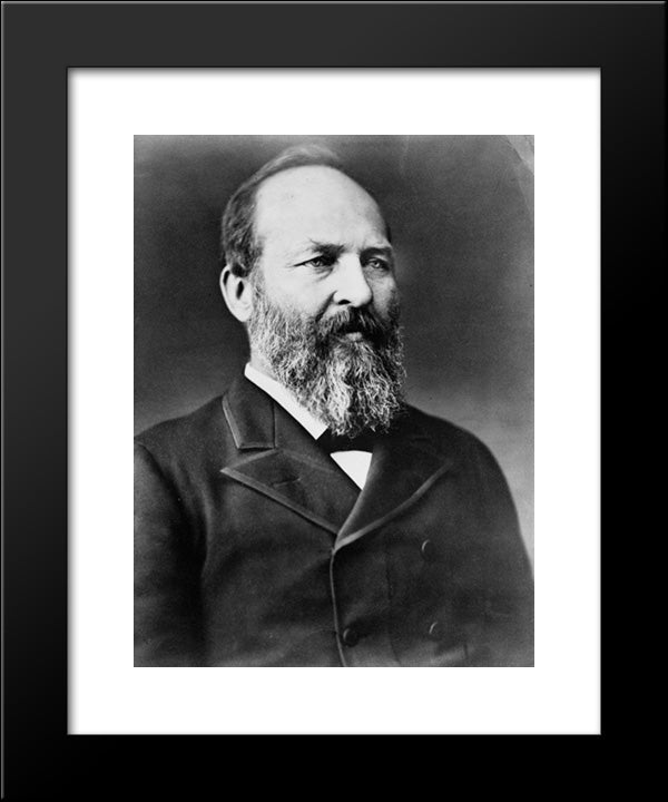 President James A. Garfield, Half-Length Portrait, Facing Right 20x24 Black Modern Wood Framed Art Print Poster by Library of Congress