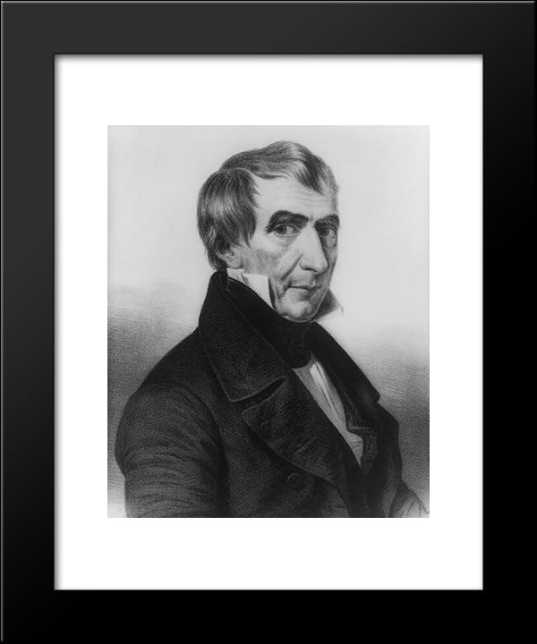 Wm. H. Harrison, President Of The United States 20x24 Black Modern Wood Framed Art Print Poster by Library of Congress