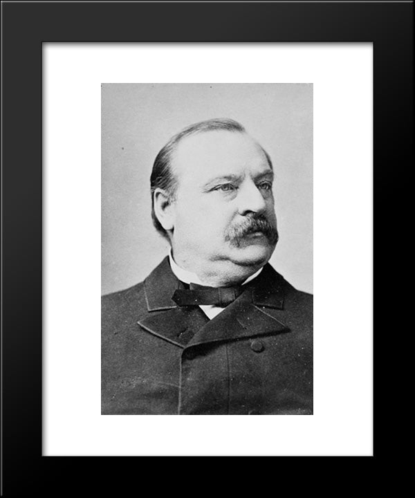Grover Cleveland, Head-And-Shoulders Portrait, Facing Right 20x24 Black Modern Wood Framed Art Print Poster by Library of Congress