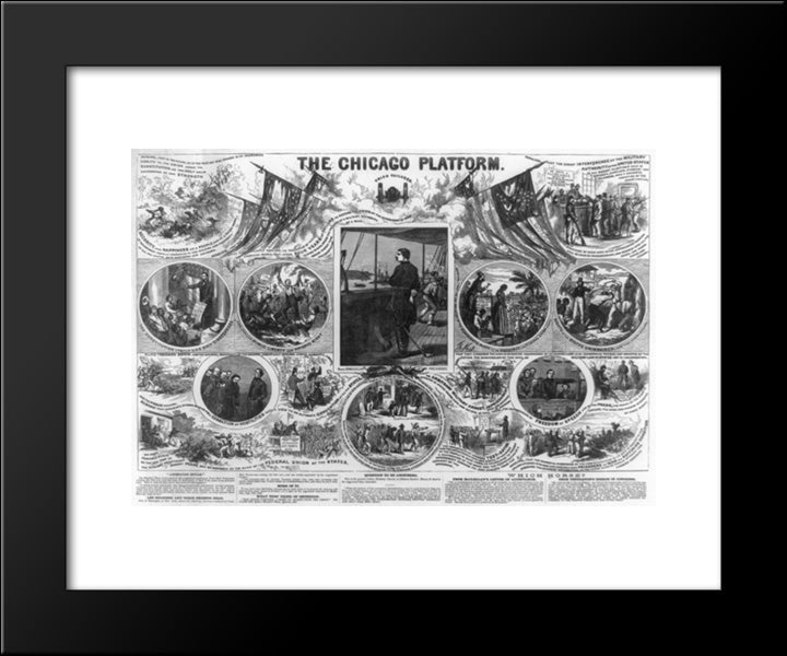 The Chicago Platform 20x24 Black Modern Wood Framed Art Print Poster by Library of Congress