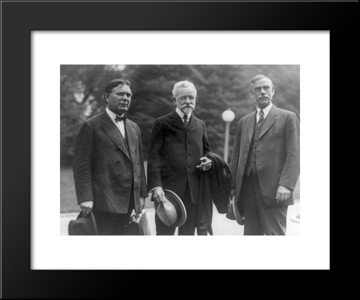 Senators Borah, Lodge, And Smoot, Who Conferred With The President On Current Legislation Today 20x24 Black Modern Wood Framed Art Print Poster by Library of Congress