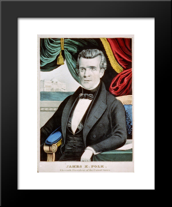 James K. Polk - Eleventh President Of The United States 20x24 Black Modern Wood Framed Art Print Poster by Library of Congress
