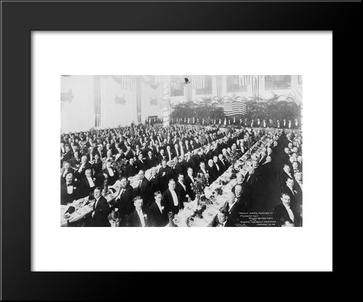 Possum' Dinner Tendered To President-Elect William Howard Taft By The Atlanta Chamber Of Commerce, January 15, 1909 20x24 Black Modern Wood Framed Art Print Poster by Library of Congress