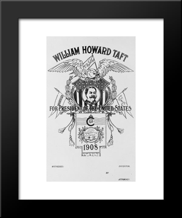 William Howard Taft For President Of The United States. 1908 20x24 Black Modern Wood Framed Art Print Poster by Library of Congress