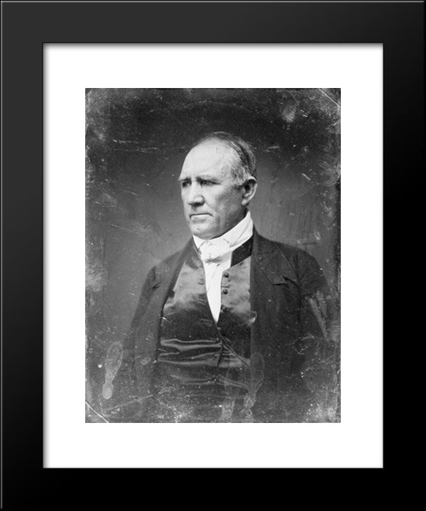 Sam Houston, Half-Length Portrait, Three-Quarters To The Left, In Civilian Dress, Clean Shaven 20x24 Black Modern Wood Framed Art Print Poster by Library of Congress