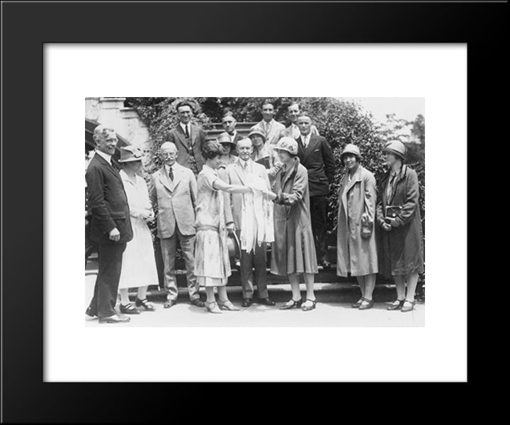 President And Mrs. Coolidge With Berea College Students 20x24 Black Modern Wood Framed Art Print Poster by Library of Congress
