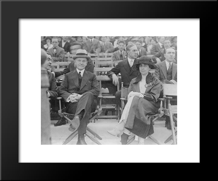 President And Mrs. Coolidge Attending The Circus 20x24 Black Modern Wood Framed Art Print Poster by Library of Congress