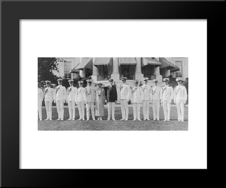 President And Mrs. Coolidge And Their Aides 20x24 Black Modern Wood Framed Art Print Poster by Library of Congress
