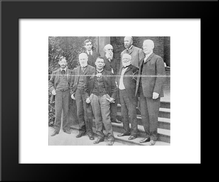 Booker Washington And Some Of His Distinguished Guests 20x24 Black Modern Wood Framed Art Print Poster by Library of Congress