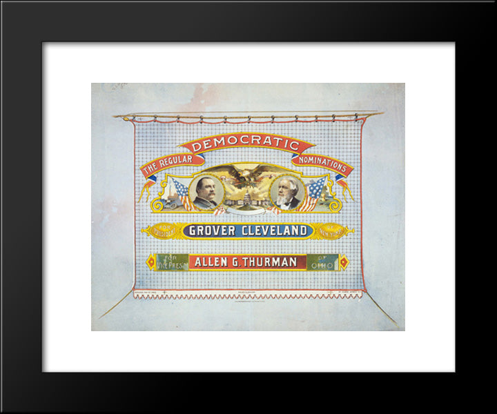 The Regular Democratic Nominations For President, Grover Cleveland Of New York. For Vice Pres'T, Allen G. Thurman Of Ohio. 20x24 Black Modern Wood Framed Art Print Poster by Library of Congress