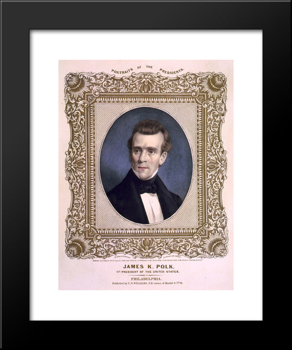 James K. Polk, 11Th President Of The United States 20x24 Black Modern Wood Framed Art Print Poster by Library of Congress