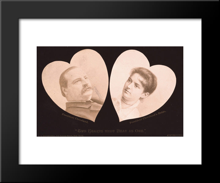 Two Hearts That Beat As One.' President Cleveland. President Cleveland'S Bride 20x24 Black Modern Wood Framed Art Print Poster by Library of Congress