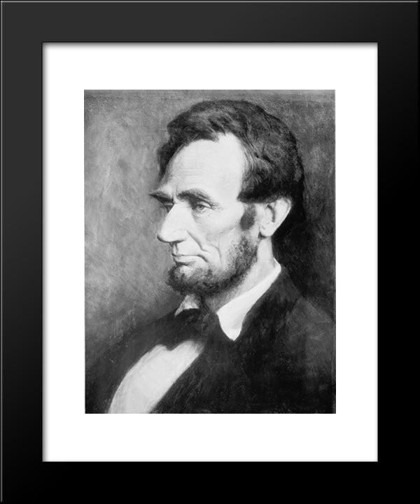 Abraham Lincoln, Head-And-Shoulders Portrait 20x24 Black Modern Wood Framed Art Print Poster by Library of Congress