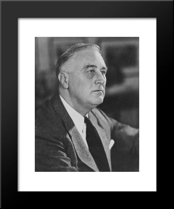 President Franklin D. Roosevelt 20x24 Black Modern Wood Framed Art Print Poster by Library of Congress