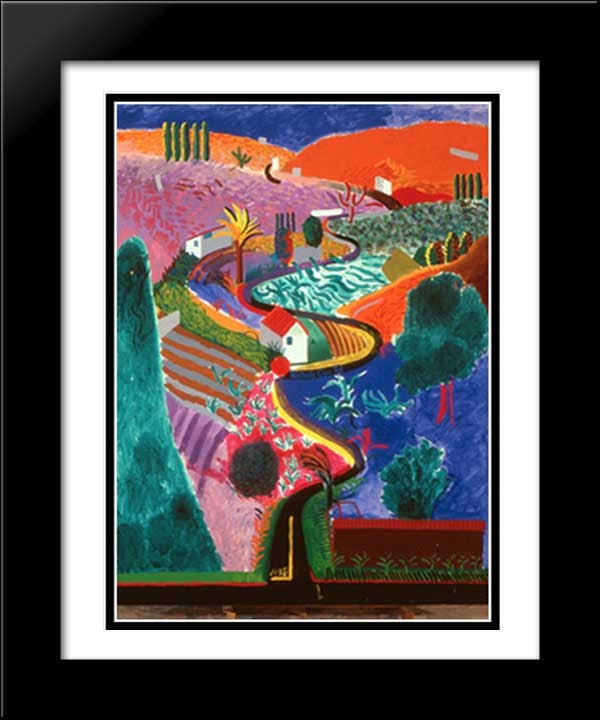 Nichols Canyon 20x24 Black Modern Wood Framed Art Print Poster by Hockney, David
