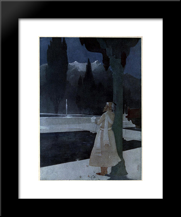 Night At The Shalimar - The Emperor Shah Jahan 20x24 Black Modern Wood Framed Art Print Poster by Tagore, Abanindranath