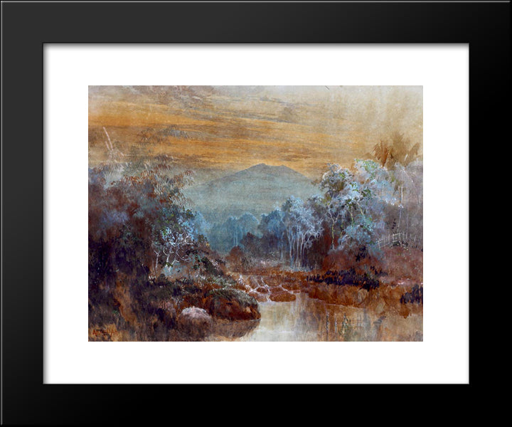 Landscape Mountain 20x24 Black Modern Wood Framed Art Print Poster by Suriosubroto, Abdullah