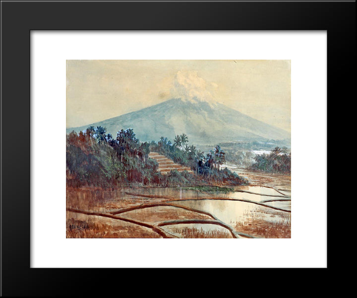Landscape Of Paddy Field 20x24 Black Modern Wood Framed Art Print Poster by Suriosubroto, Abdullah